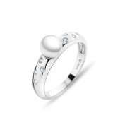 Inel argint cu perla naturala alba si cristale DiAmanti SK26101R_W-G Inel argint cu perla naturala alba si cristale DiAmanti SK26101R_W-G